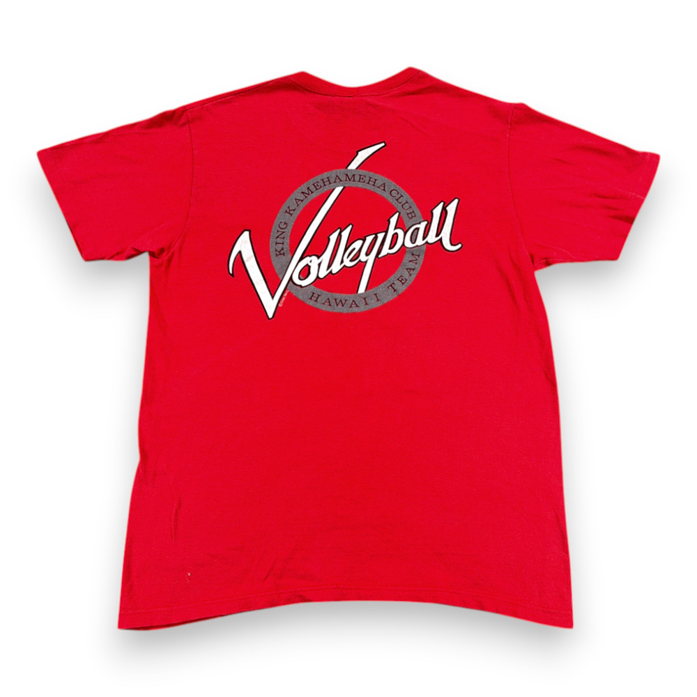 Vintage Volleyball Shirt Adult MEDIUM Red King Kamehameha Club Hawaii USA 80s